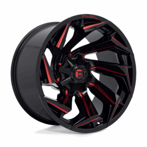 Fuel 1PC FC755 REACTION GLOSS BLACK MILLED WITH RED TINT - 8X180