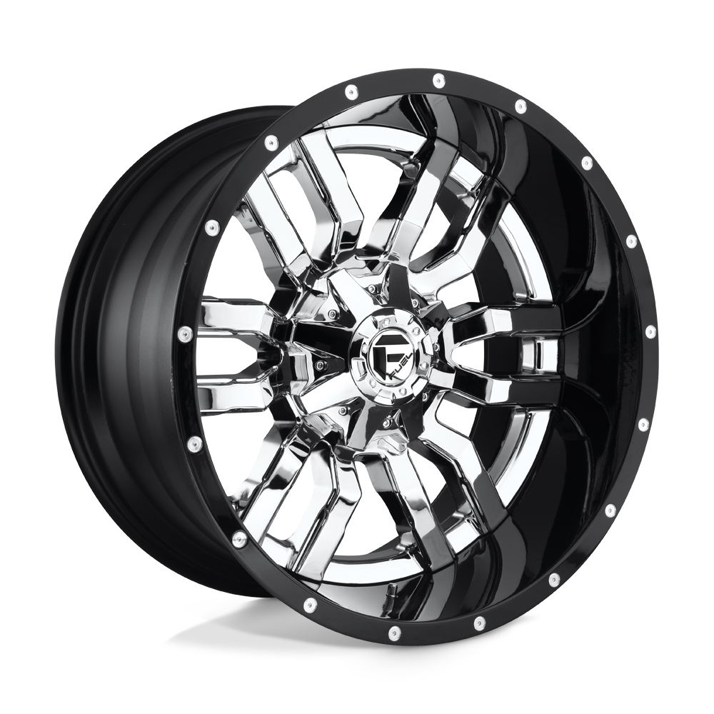 Fuel 2PC FT270 SLEDGE CHROME PLATED GLOSS BLACK LIP - 6X135/5.5