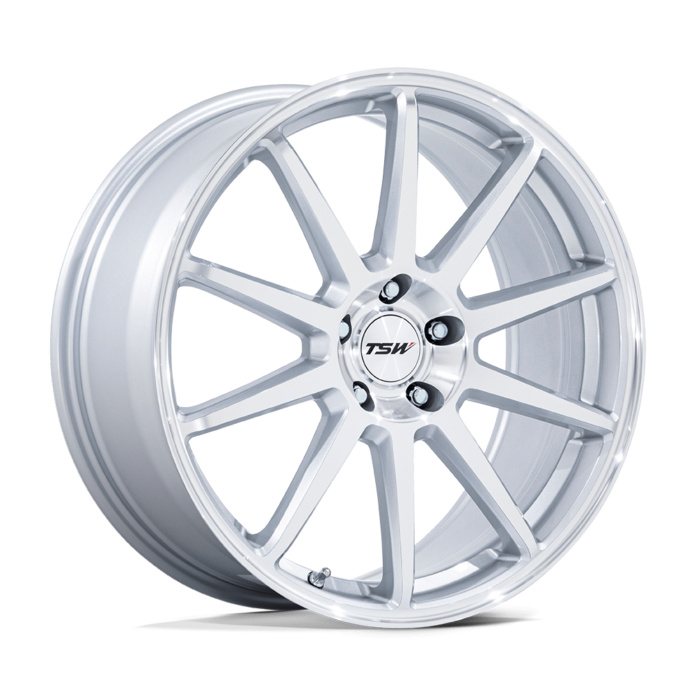 TSW TW004 CANARD GLOSS SILVER W/ MACHINED FACE - 5X112