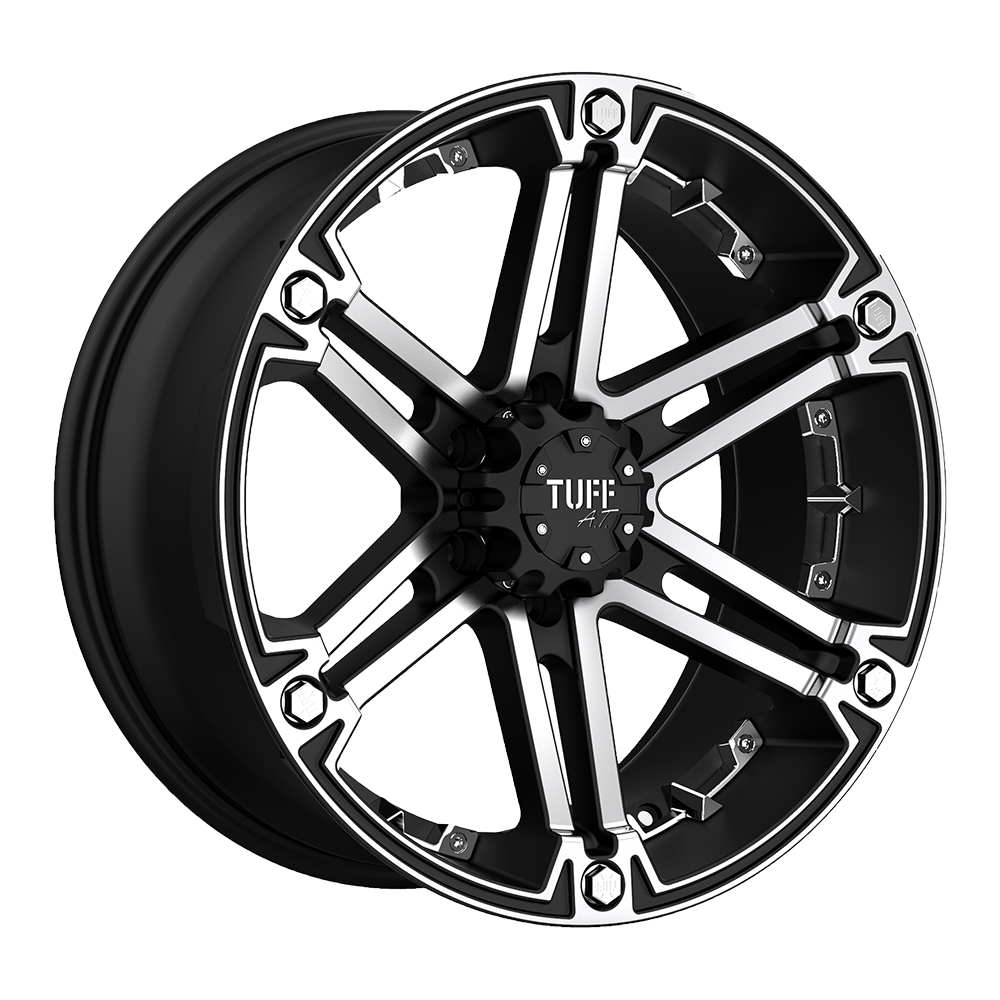 Tuff TUT01 T01 FLAT BLACK W/ MACHINED FACE - 6X5.5