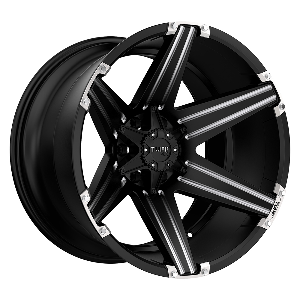 Tuff TUT12 T12 SATIN BLACK W/ MILLED SPOKES - 6X5.5