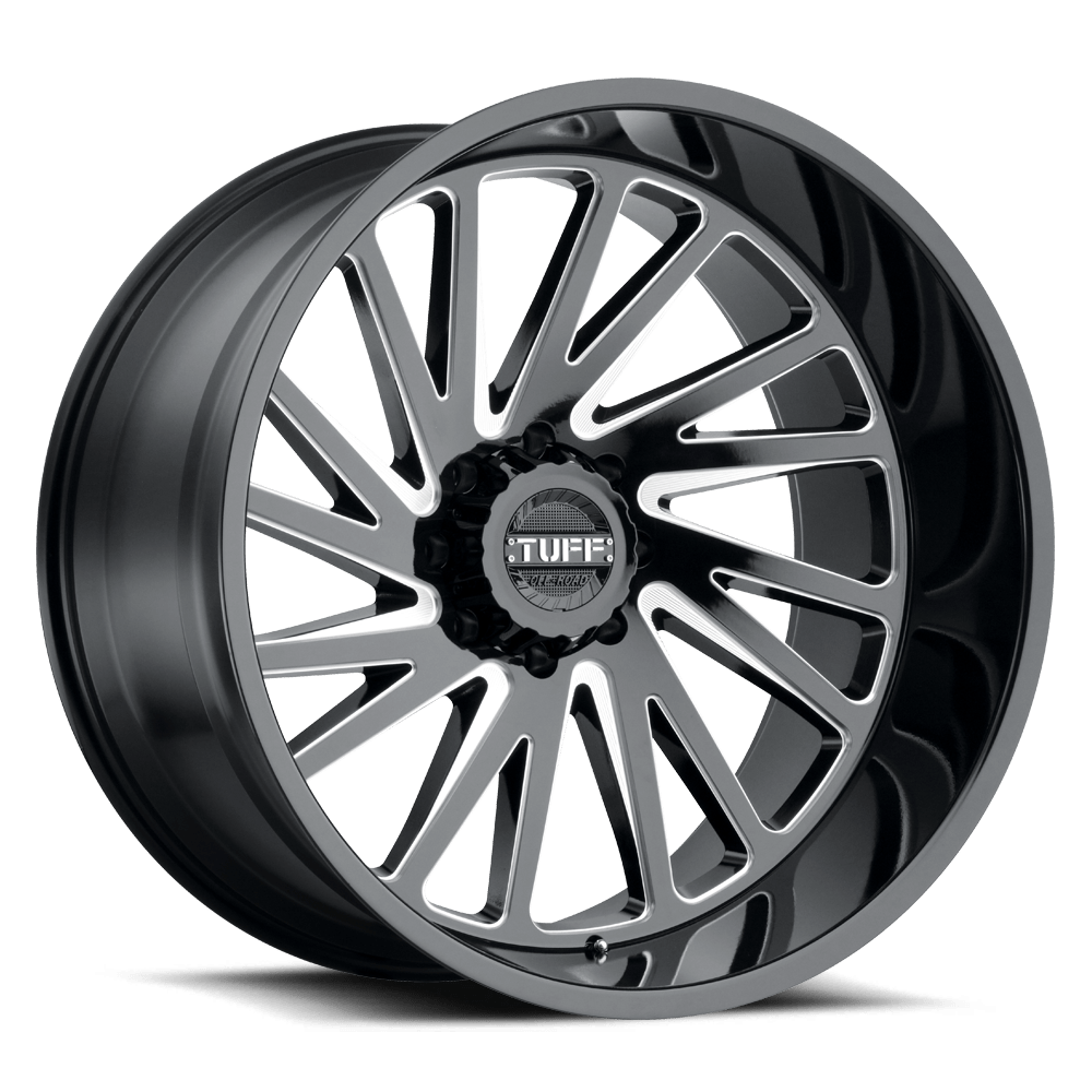 Tuff TUT2A T2A GLOSS BLACK W/ MILLED SPOKES - 8X180