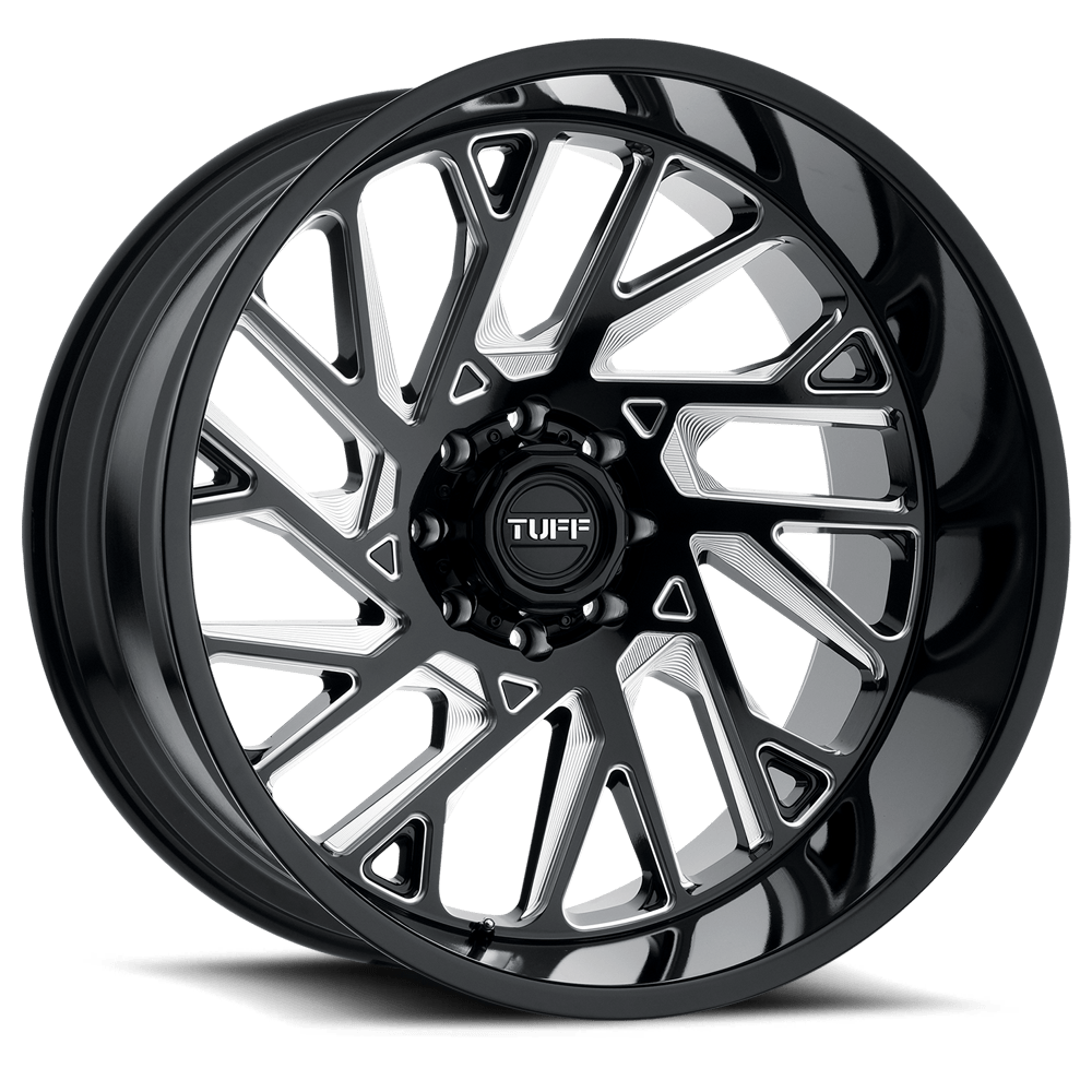 Tuff TUT4B T4B GLOSS BLACK W/ MILLED SPOKES - 8X170