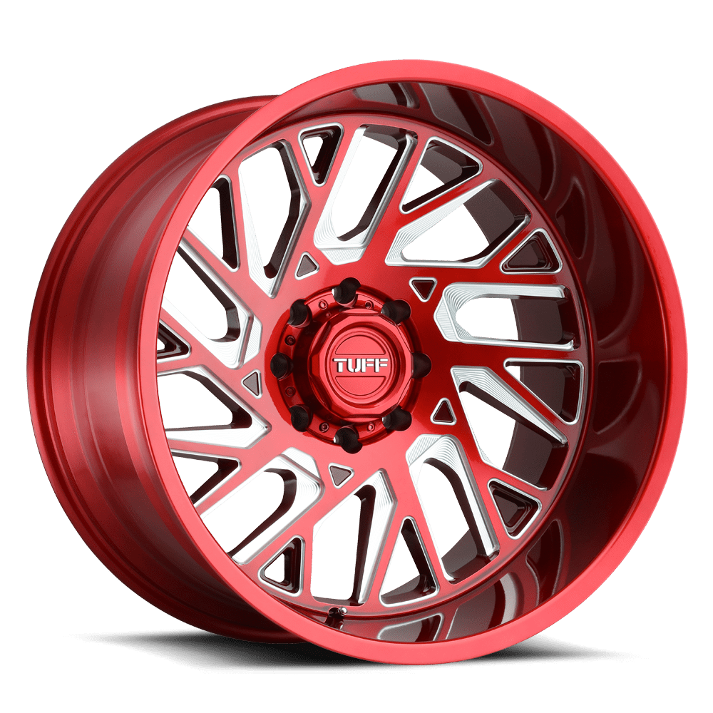 Tuff TUT4B T4B CANDY RED W/ MILLED SPOKE - 5X5.0