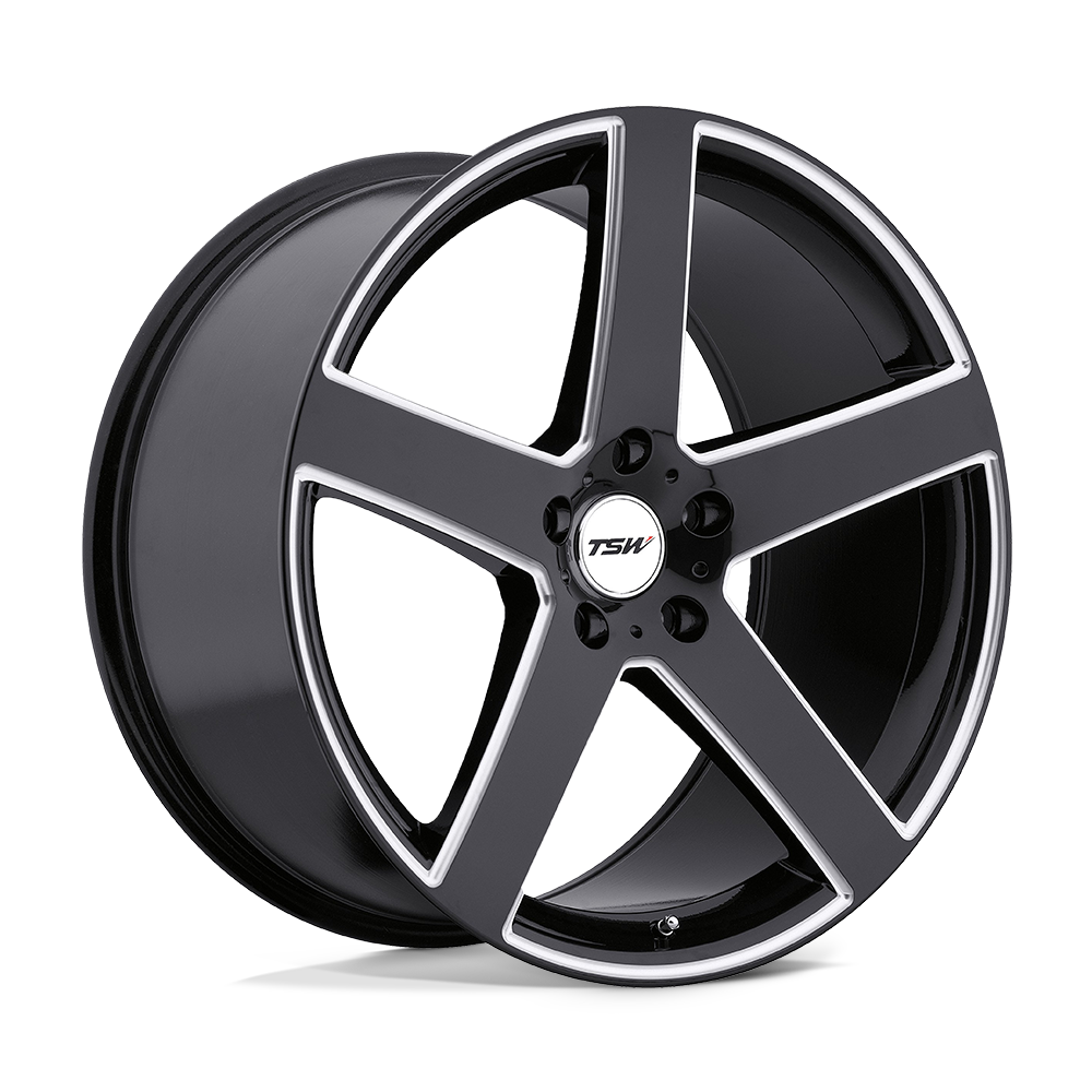 TSW TWRIV RIVAGE GLOSS BLACK W/ MILLED SPOKE - 5X120