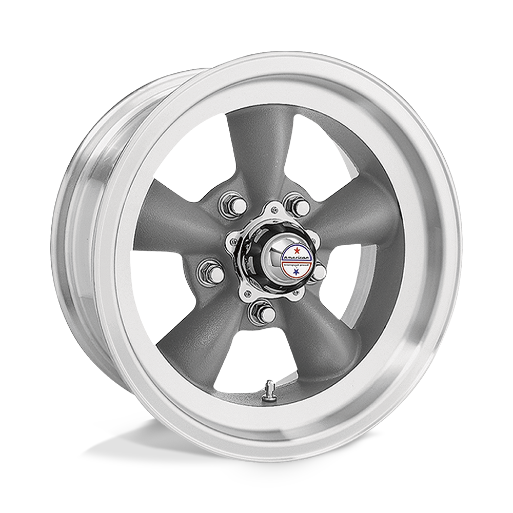 American Racing Vintage VN105 TORQ THRUST D TORQ THRUST GRAY MACHINED LIP - 5X5.0