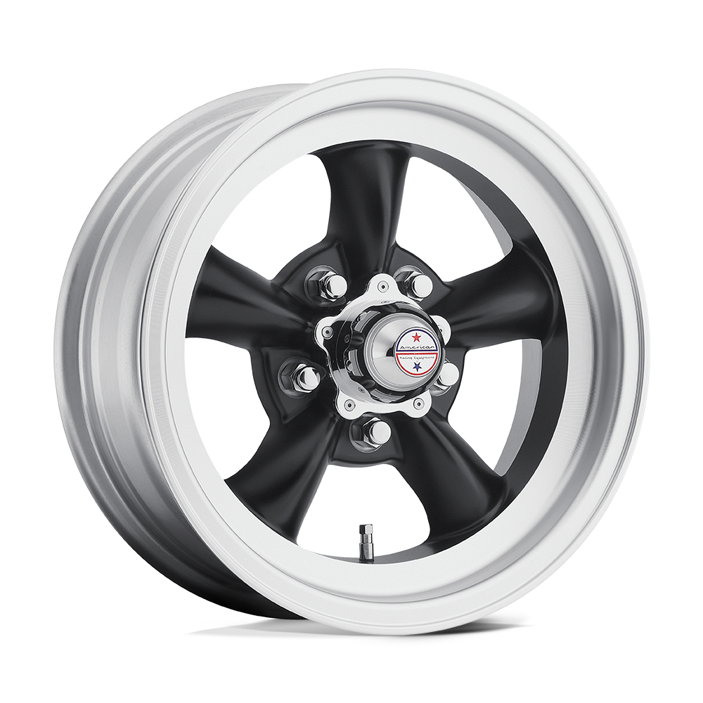 American Racing Vintage VN105 TORQ THRUST D SATIN BLACK MACHINED LIP - 5X4.75
