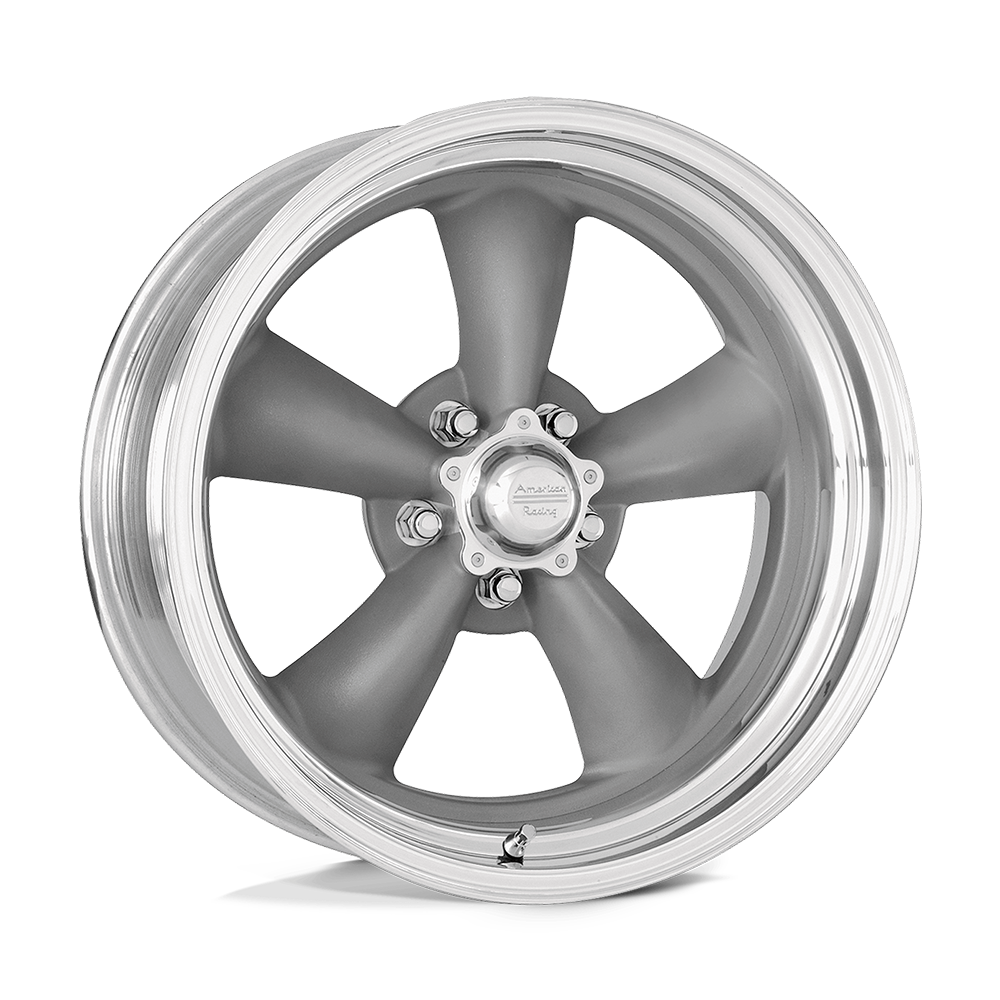 American Racing Vintage VN205 CLASSIC TORQ THRUST II CUSTOM TORQ THRUST GRAY POLISHED LIP - 5X4.75