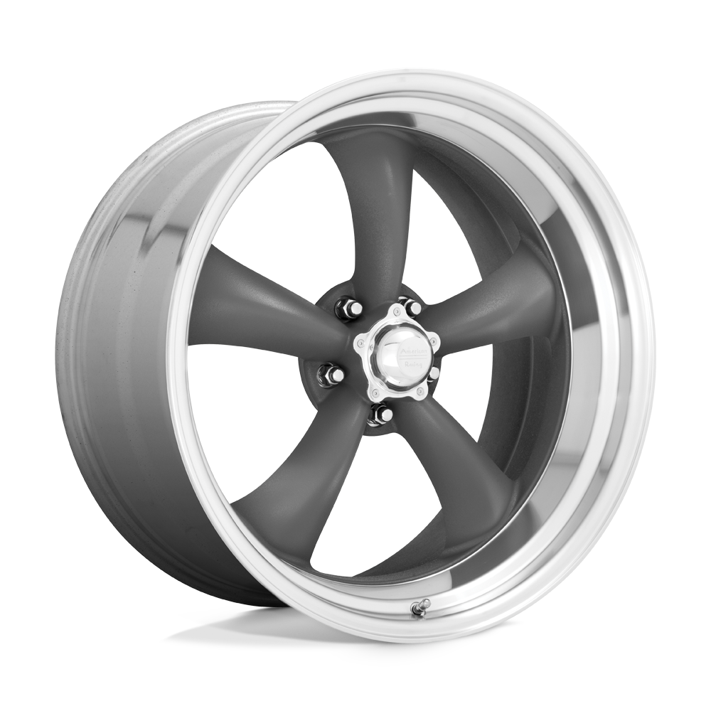 American Racing Vintage VN215 CLASSIC TORQ THRUST II MAG GRAY MACHINED LIP - 5X5.0
