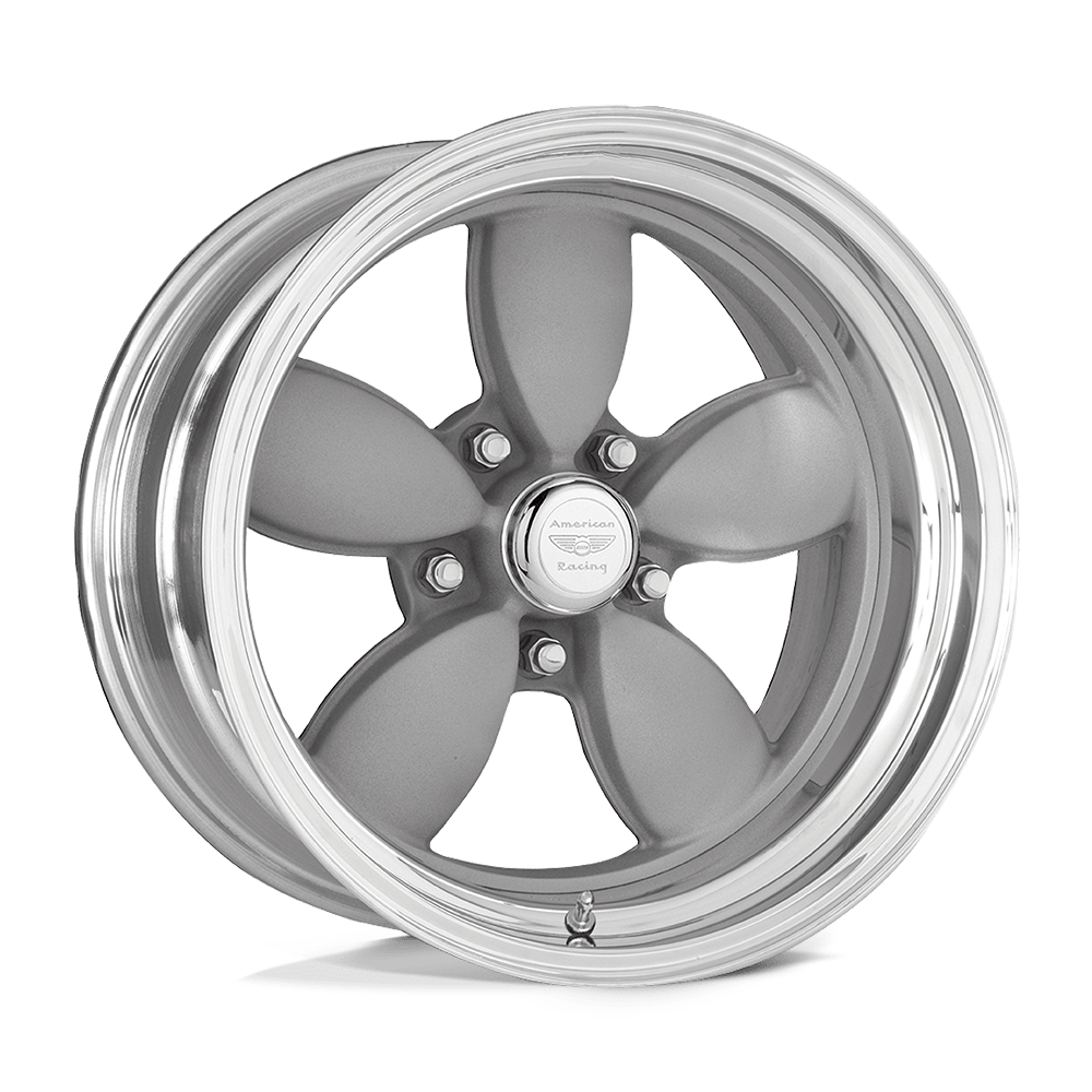 American Racing Vintage VN402 CLASSIC 200S TWO-PIECE VINTAGE SILVER CENTER POLISHED BARREL - 5X4.75
