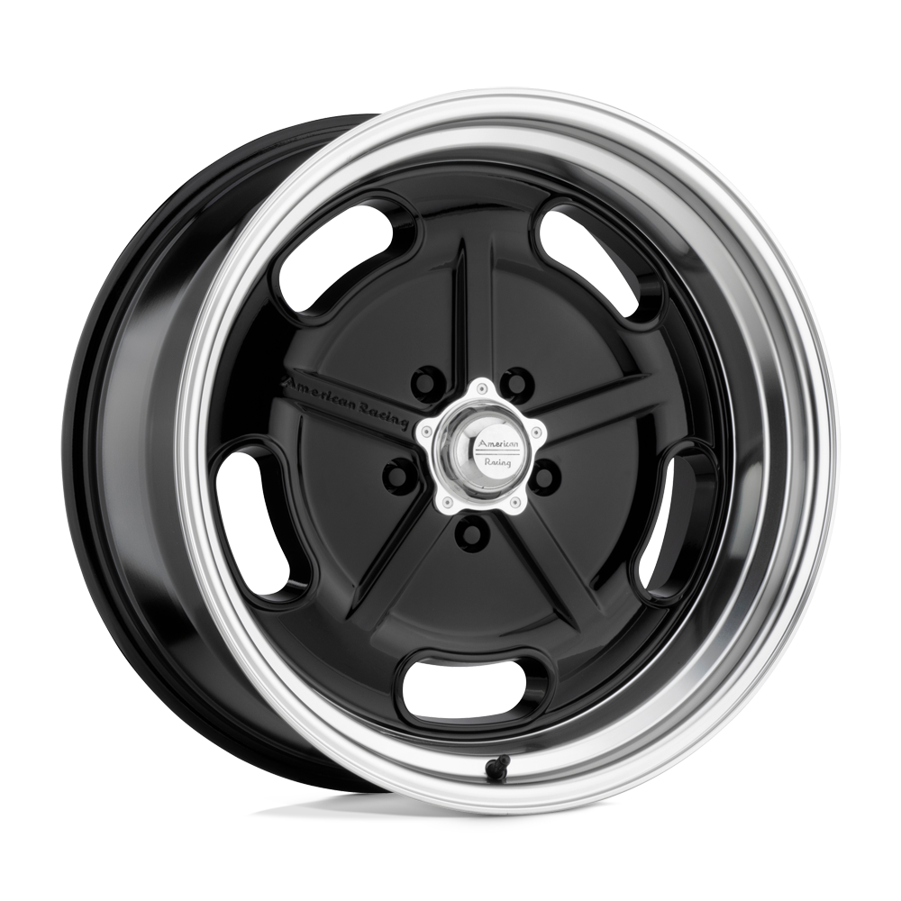 American Racing Vintage VN511 SALT FLAT GLOSS BLACK DIAMOND CUT LIP - 5X4.5