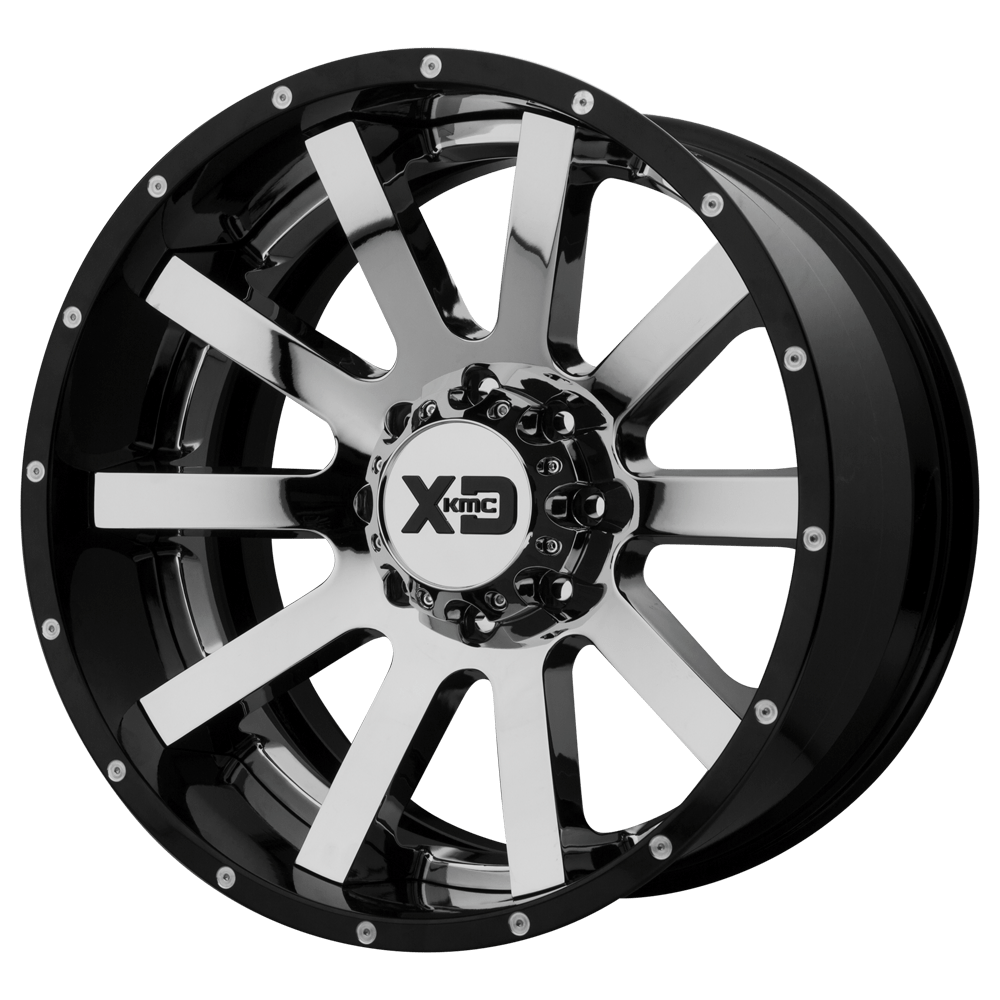 XD XD200 HEIST CHROME CENTER GLOSS BLACK MILLED LIP - 6X5.5