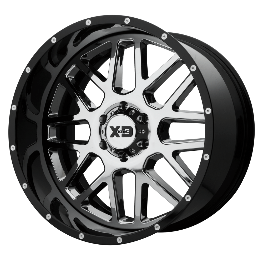 XD XD201 GRENADE CHROME CENTER GLOSS BLACK MILLED LIP - 6X5.5