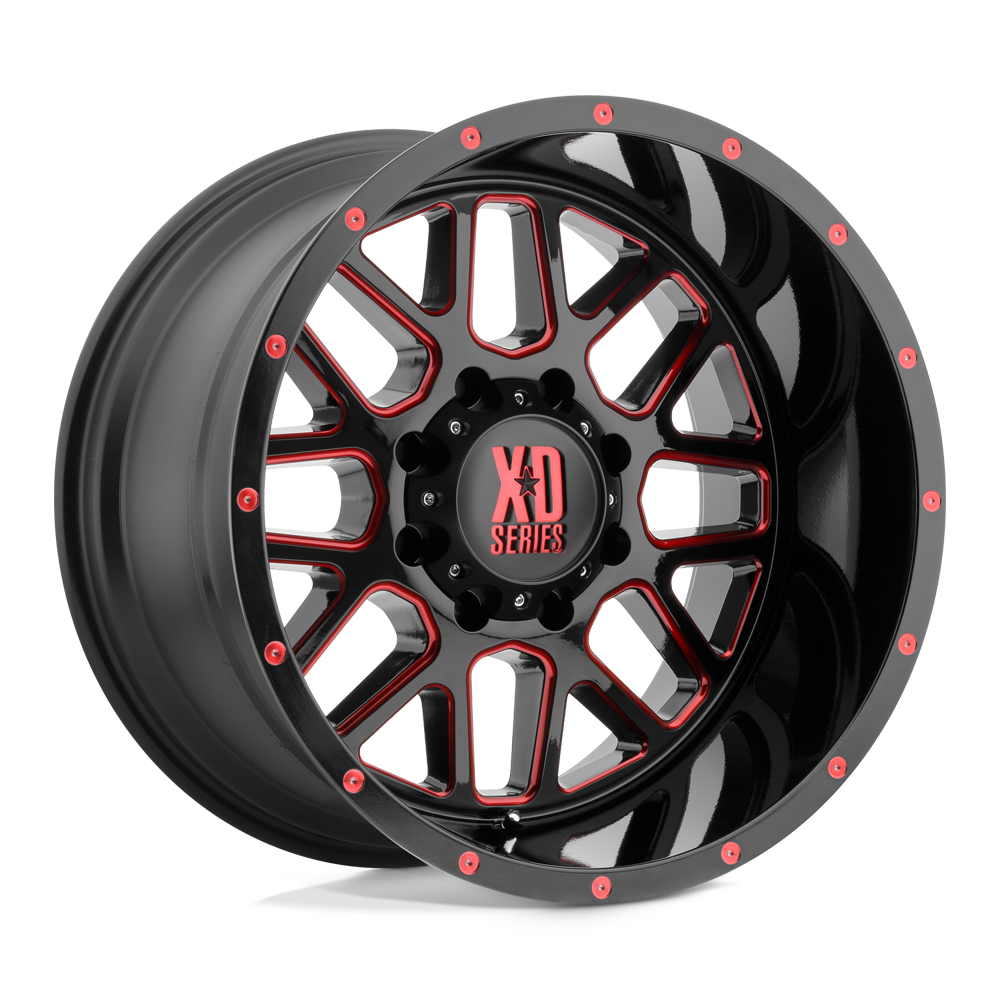 XD XD820 GRENADE SATIN  BLACK MILLED WITH RED CLEAR COAT - 8X170