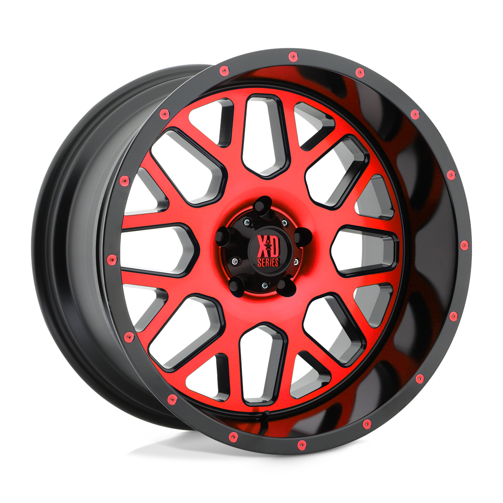 XD XD820 GRENADE SATIN BLACK MACHINED FACE WITH RED TINTED CLEAR COAT - 5X5.0