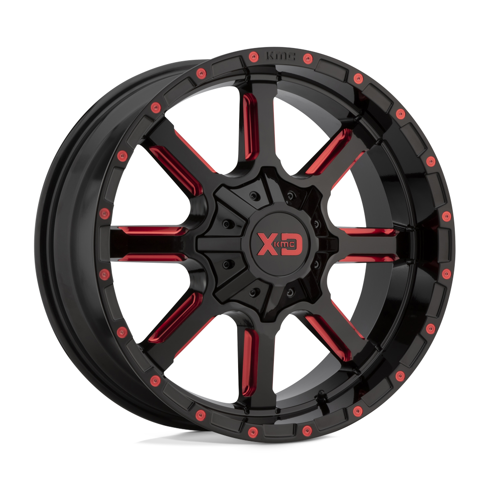 XD XD838 MAMMOTH GLOSS BLACK MILLED WITH RED TINT CLEAR COAT - 8X180