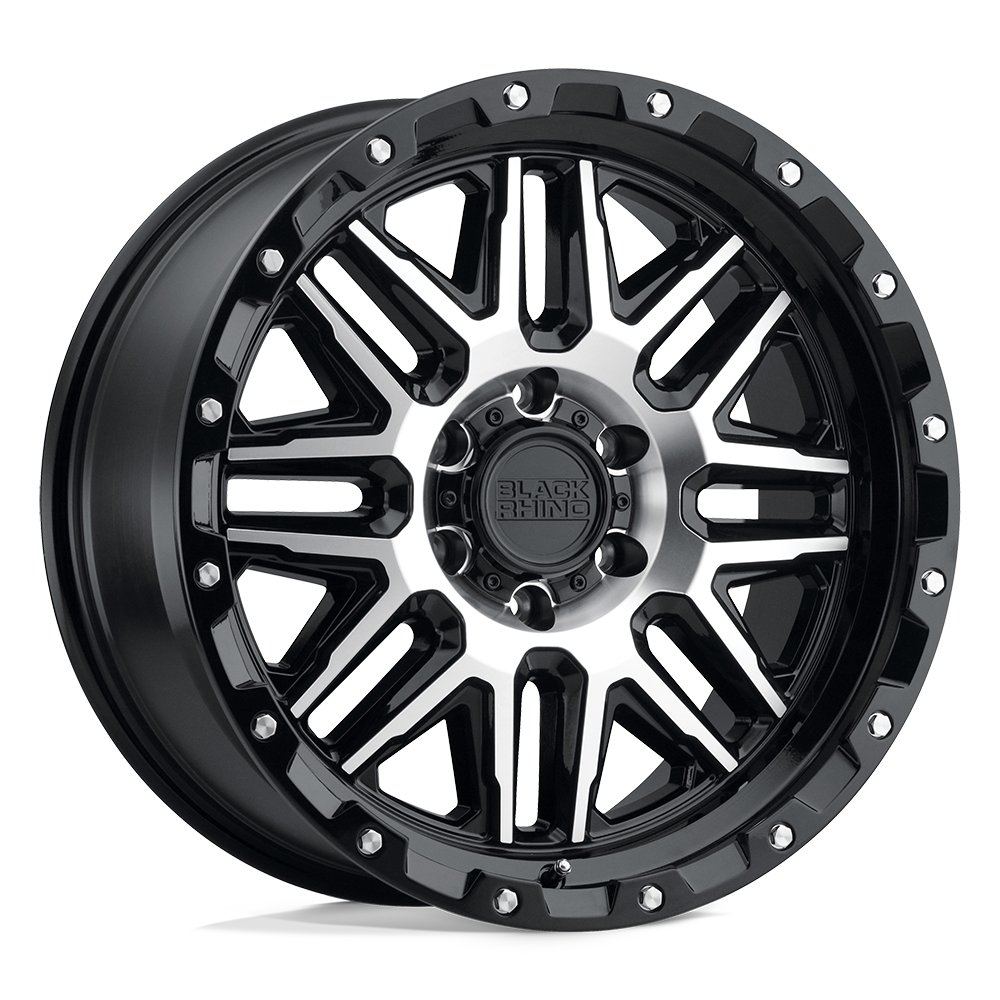 Black Rhino Hard Alloys BRALA ALAMO GLOSS BLACK W/ MACHINED FACE & STAINLESS BOLTS - 8X180