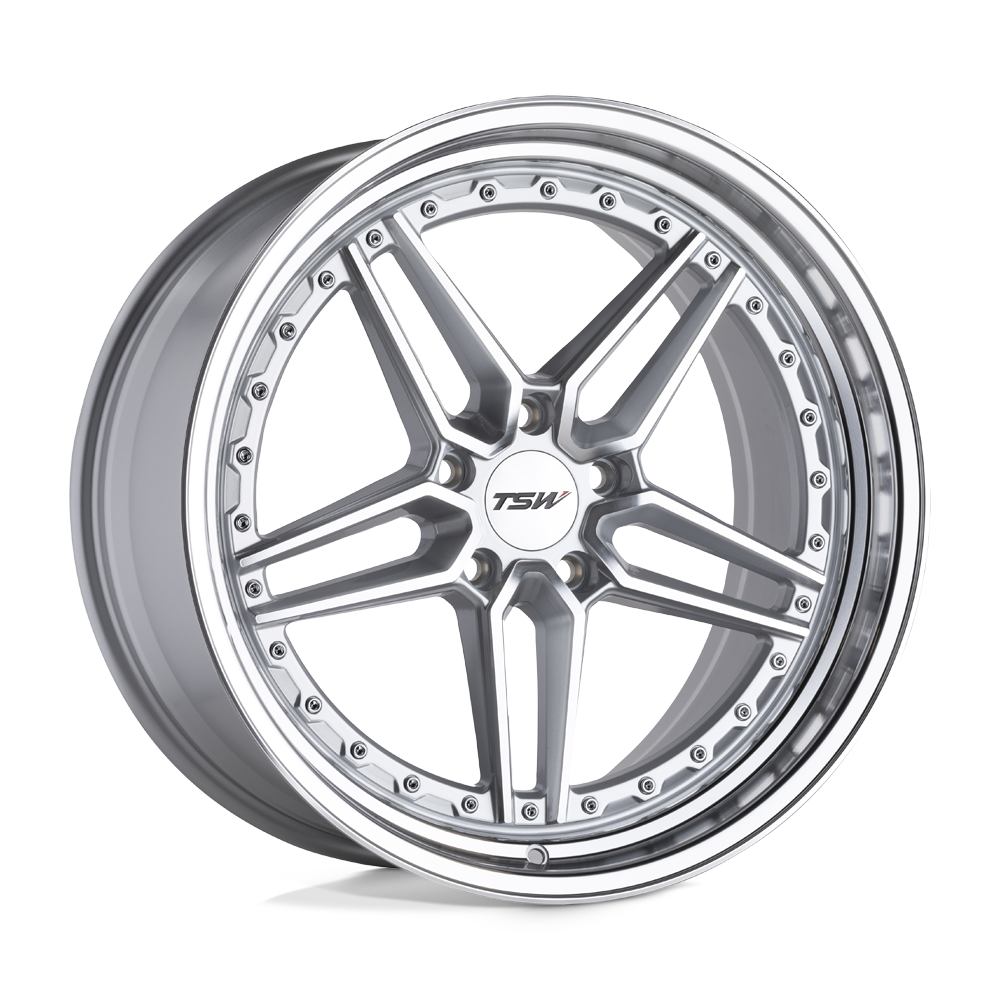 TSW TWACR ASCARI SILVER W/ MIRROR CUT FACE & LIP - 5X112