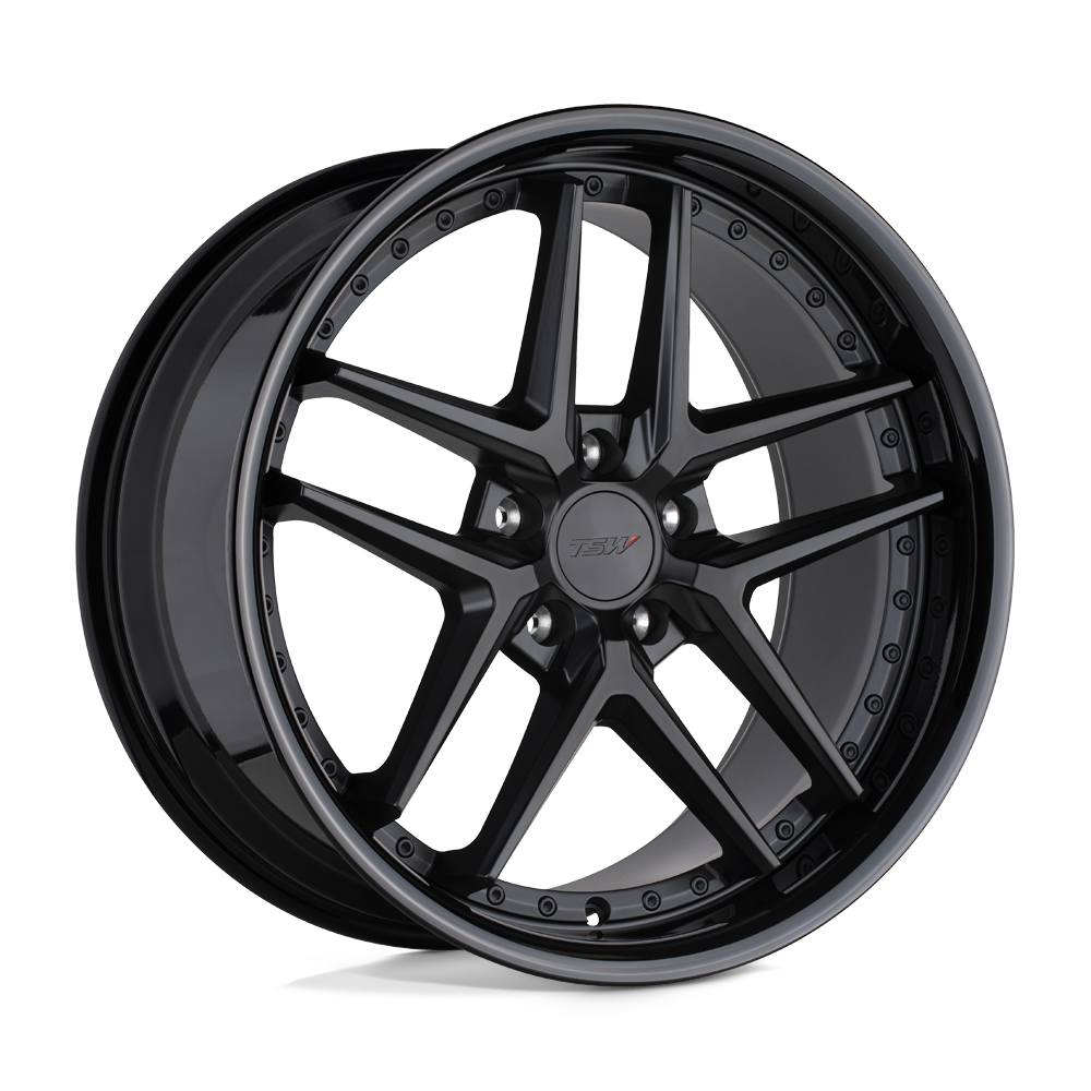 TSW TWREM PREMIO MATTE BLACK W/ GLOSS BLACK LIP - 5X112