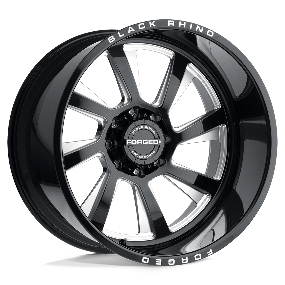 Black Rhino Hard Alloys BRBLR BLASTER GLOSS BLACK W/ MILLED SPOKES - DIRECTIONAL - 6X5.5