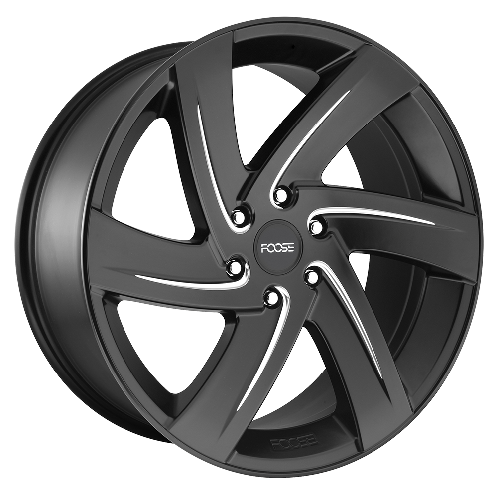 Foose 1PC OC167 BODINE MATTE BLACK MILLED - 6X5.5