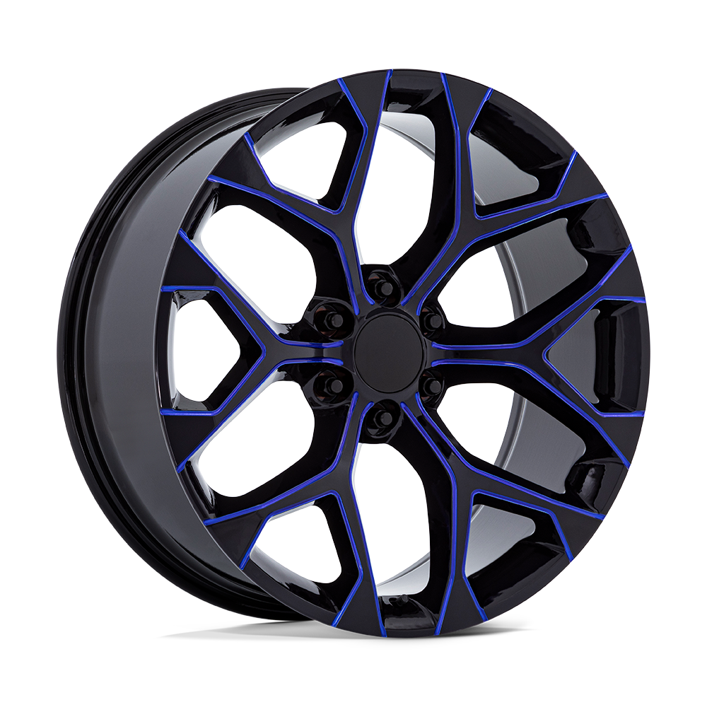 Performance Replicas PR176 PR176 GLOSS BLACK MACHINED W/ BLUE MILLING - 6X5.5