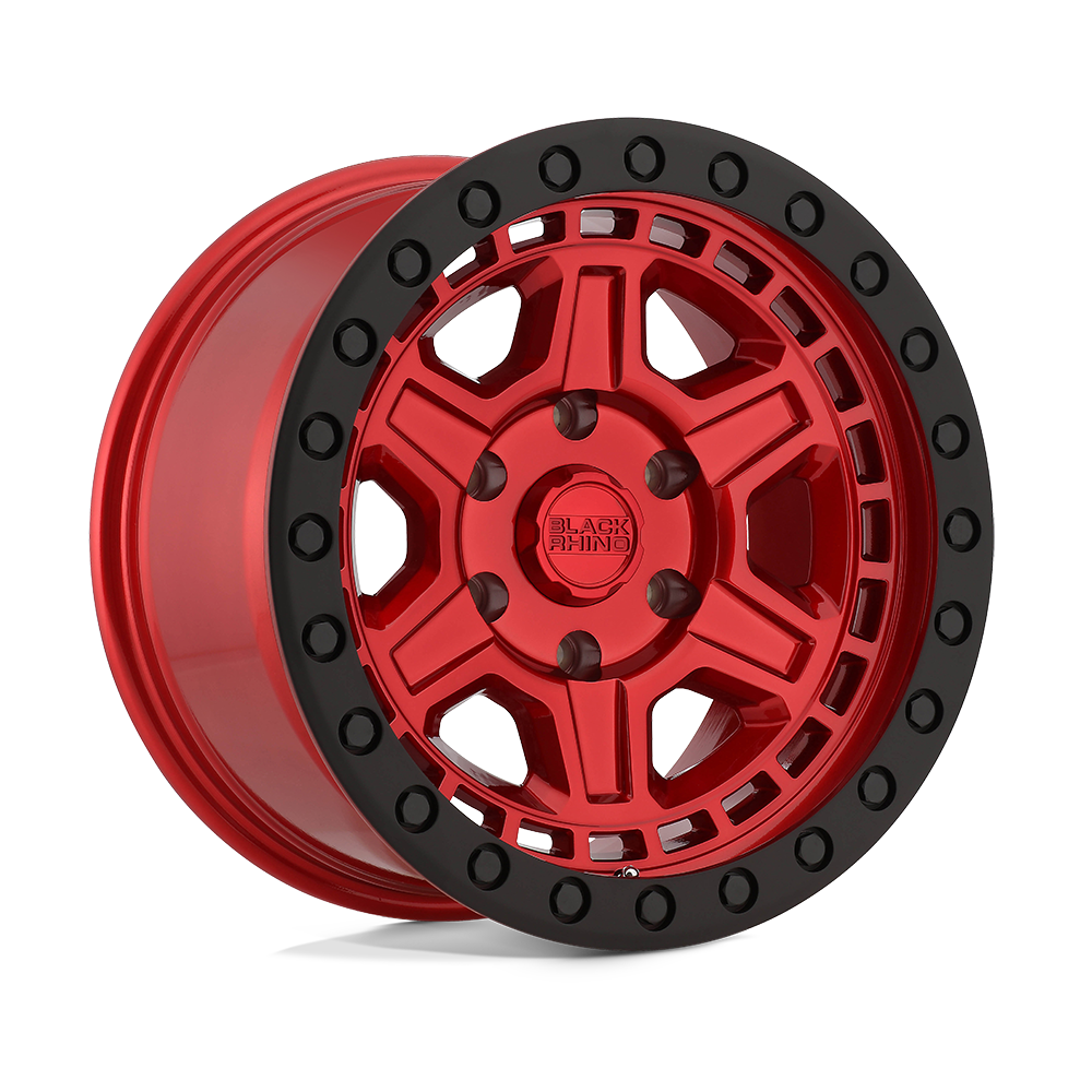 Black Rhino Hard Alloys BRREN RENO CANDY RED W/ BLACK RING & BOLTS - 6X5.5